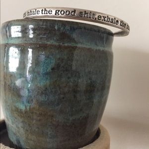 Beautiful silver saying bangle bracelet